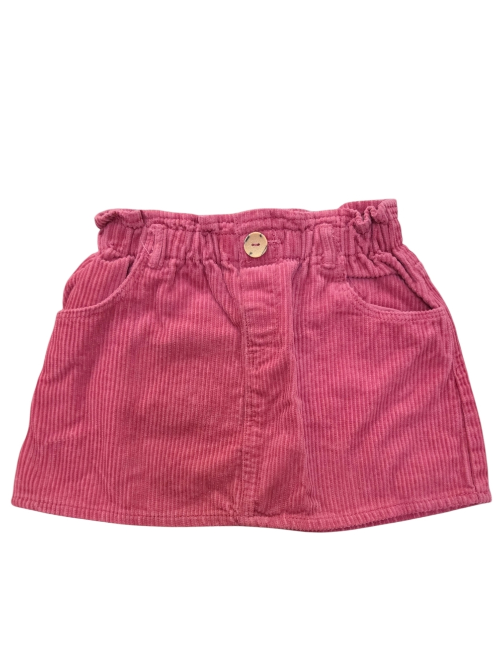 Zara Pink Corduroy Girls Skirt with Button Detail 2-3 Years
